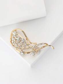 女士时尚水钻花朵胸针 植物胸针 礼服套装别针配饰 派对宴会礼物 - Flower - 查看 5