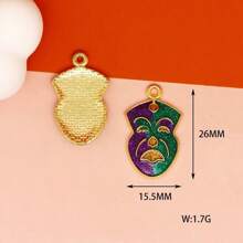 10 件各式化妆舞会面具吊坠，镀层，适合制作珠宝、歌剧、戏剧、喜剧和悲剧 DIY 工艺配件，用于耳环、手镯、项链