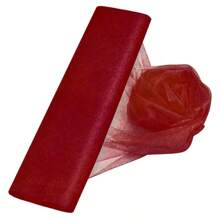 5/10M Rollo de Tulle de Cristal Transparente para Boda, Tela de Organza para Decoración de Fondo de Fiesta de Cumpleaños, DIY, Lazos de Silla de Organza para Boda - Burdeos - Ver 9