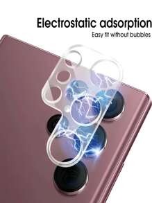 2 piezas Protector de lente ultra claro de vidrio, compatible con Samsung Galaxy S25, S24, S23 Plus/Ultra, A16, A26, A36, A56, dureza 9H, protector de lente de cámara anti-explosión y anti-arañazos, regalo de primavera - transparente - Ver 4