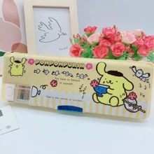 Sanrio Estuche para lápices de Kuromi lindo con sacapuntas, bolsa para bolígrafos de Hello Kitty rosa, organizador de útiles escolares y de oficina con regla y borrador de My Melody, portaplumas de Pochacco, adornos de Cinnamoroll, regalos para el aprecio de los maestros, artículos autorizados de Sanrio, de vuelta a la escuela, útiles escolares, estuche para lápices, mochila escolar.