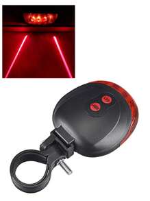 Luce posteriore per bicicletta con fascio laser parallelo di 5 LED, luce di avvertimento sicura, luce rossa e blu