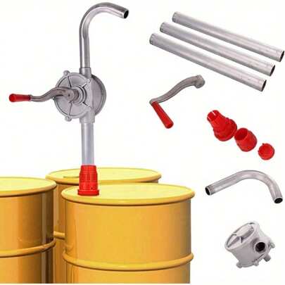 Trintion Oil Barrel Pump 120cm 200 Liter Hand Crank Oil Barrel Pump Manual Rotary Fuel Transfer For Aluminum Alloy Rotary Oil Barrel Drum Pump For Petrol Fuel Garage