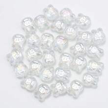 30pcs/Pack Mix Color Crystal Rabbit Pendant, Cute Rabbit Head Pattern Glass Beads Charms For DIY Jewelry Making, Necklace, Earrings, Bracelets