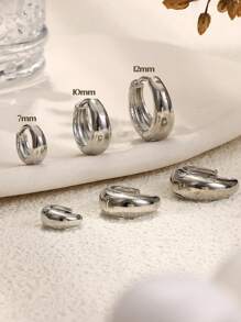 Gold Hoop Earrings Set For Women Chunky Gold Silver Earring 14K Gold Filled Hypoallergenic Small Huggie Hoops Lightweight Tiny Thick Hoop Earrings Stacks For Multiple Piercing 3Pairs - Hoop - View 6