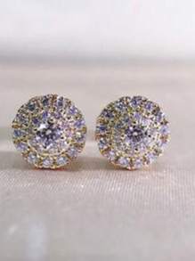 2 chiếc khuyên tai tròn bằng đồng tối giản Cubic Zirconia, quà tặng trang sức thời trang đa năng cho cả nam và nữ - Hoa tai - Xem 11