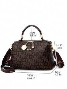Conjunto de 3 Peças de Bolsas de Moda Feminina - Sacola Casual Versátil com Carteira, Marrom Café, Couro Sintético, Fechamento com Zíper, Estampado, Acabamento com Desenho de Cordão - Para Mulheres - Adequado para Uso Diário, Compras, Encontros - Presente Perfeito para Ela
