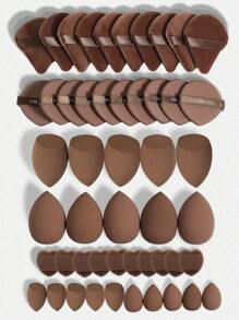 50/40/30/20/10/5pcs Makeup Kit, Including: 10 Pieces Of Liquid Makeup Sponge+10 Pieces Of Mini Liquid Makeup Sponge+10 Pieces Of Triangular Powder Puff For Loose Powder And Makeup Set+10 Pieces Of Air Cushion Powder Puff For Facial Makeup