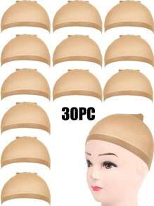 12PCS Beige Stocking Wig Caps, Closed End Mesh Hair Net, Stretchy Nylon Wig Caps For Women & Men - Brown - View 10