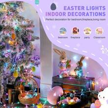 KBO JMEXSUSS Easter Lights Clear Wire Outdoor Indoor, 168ft 600 LED Multicolor Easter String Lights Plug In For Bedroom Tree Room Party Decorations - Easter Color - View 4