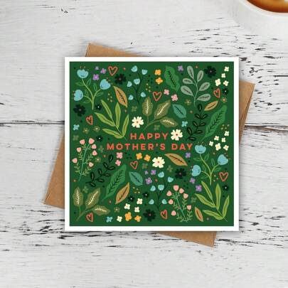 Biglietti d'auguri per la Festa della mamma con bellissimi fiori selvatici e motivi a forma di cuore, carte floreali interessanti, bellissimi biglietti d'auguri per la mamma, biglietti d'auguri per la Festa della mamma per amiche, regali commemorativi speciali