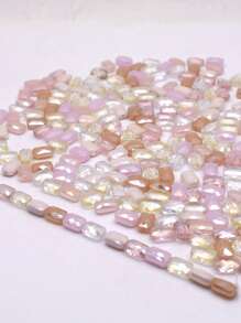 30pcs/Bag Pink Red Green Color Faceted Grid Rectangle Square Loose Beads Glass Beads Faceted Loose Spacer Beads For Jewelry Making DIY Jewelry Accessories Design