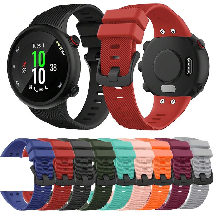 Compatible With Garmin Forerunner 45 Band, Soft Silicone Sport Replacement Watch Band, Fitness Strap Bracelet Wristband For Garmin Forerunner 45 Smartwatch - Garmin Forerunner 45 - View 1