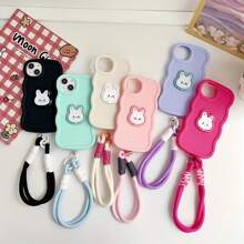 1pc Candy Wave Cat Pattern Finger Ring Grip Stand Holder Card Slot Strap Phone Case Compatible With Iphone 16Pro Max/ Compatible With Galaxy S24 Ultra, Compatible With Infinix Smart 8/Compatible With Infinix Hot 40i/Compatible With Tecno Spark 20/Compatible With Tecno Spark 20C/Compatible With Tecno Spark Go 2024,International Version, Not The Domestic Version - Black - View 2
