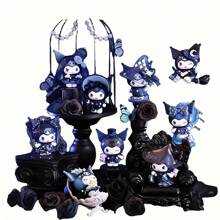 Sanrio Colección de Halloween de Sanrio Kuromi y Cinnamoroll - Figuras de PVC hechas a mano, tema de brujería, ideal para Halloween, cumpleaños, Navidad - Decoración de colección para mesa y coche para fans
