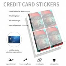 4pcs Ultrathin Vinyl No-Residue Stickers Suitable For Credit Cards, Debit Cards, Metro Cards, Key Cards, Skin Protection And Personalization, Ultrathin Waterproof Anti-Scratch Anti-Slip