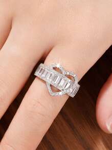 1 PC Romantic 925 Sterling Silver Cubic Zirconia Rings Wedding Jewelry For Women Fine Jewelry