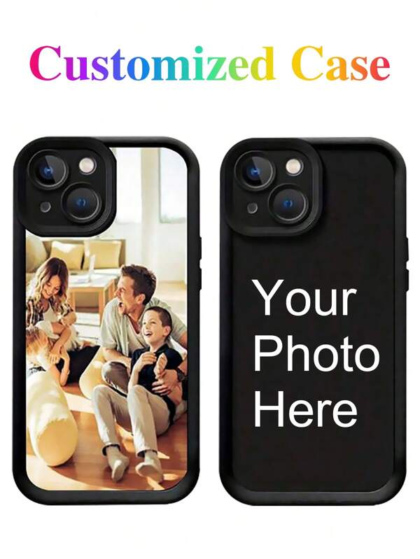 1pc Customized Photo Case With Personalized Image, Compatible With IPhone 16/16 Pro/16 Pro Max/16 Plus, Black TPU Full Coverage Phone Case