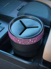 Fashionable Minimalist Crystal Car Cup Holder - Multifunctional Storage Cup, Anti-Slip Design, Convenient For Storing Coins, Practical And Handy - one-size - View 7