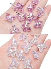 30 件 14x18 毫米鲜艳亚克力蝴蝶珠，多色透明，珠子内有亮片，适用于 DIY 珠宝制作、耳环、手链、项链、钥匙扣和工艺品 - 母亲节和友谊礼物