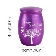 Kleine Aufbewahrungsurnen für Asche, Mini Lebensbaum-Urnen für Asche aus Aluminiumlegierung, Memorial Asche-Behälter - Für immer in meinem Herzen