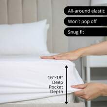 Wholesale Bulk Case 12-Pack Bed Sheet Sets – Hotel-Quality Soft Bedding With 16"-18" Deep Pocket Fitted Sheets – Wrinkle-Free, Cooling & Breathable – 12 Complete Set (Includes 2 Pillowcases, 1 Flat & 1 Fitted Sheet Per Set) – Ideal For Hotels, Spas, Airbnbs, Rentals & Hospitality Use