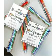 12 Packungen 0,5mm 6-in-1 Mehrfarbkugelschreiber, 6-Farben Kugelschreiber mit Druckmechanik für Büro, Schule, Schülergeschenke, Partygeschenke, witzige und coole Geschenkschreibwaren (12 Packungen), Schulmaterial, Schulstart
