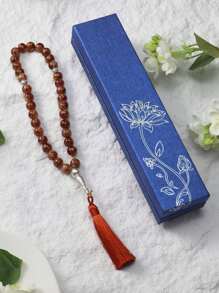 1 件 33 珠 8 毫米手工穆斯林祈祷珠 Tasbih，时尚简约蓝色礼盒（多种颜色可选）