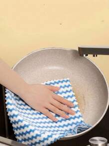 10pcs Pattern Random Color Cleaning Rag, Multifunction Cleaning Cloth For Kitchen, Home Cleaning, Kitchen Cleaning, Party Cleaning - Multicolor - View 6
