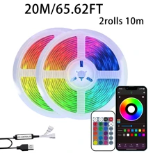 Smart LED Bedroom Strip Lights, 3.28-98.43ft RGB Color Changing Mood Light, APP + 24-Key Remote Control, Can Change Brightness And Flashing Mode, Suitable For Living Room, Bedroom, Bar, Wedding, New Year And Valentine's Day Party Decor