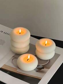 3Pcs Handmade Donut Candle, Holiday Decor, Creative Handicraft Gift, Aromatherapy Candle Ornament, Birthday Present, Cute Decoration, Photography Prop, Valentine's Day Gift, Mother's Day Gift, Creative Ornament, Shaped Candle, Home Decor, Dining Table Decor, Christmas Decoration Gifts Graduation