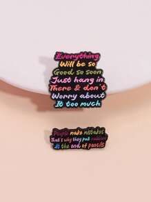 2 件鼓励谚语珐琅别针人们会犯错误，这就是为什么他们在铅笔末端放橡皮擦金属徽章朋友