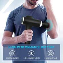 Massage Gun Deep Tissue, Handheld Electric Body Muscle Massage Gun, High Percussion Vibration Back Neck Massager For Athletes , Gifts For Men And Women (Black) - Black - View 3