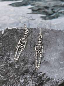 6pcs Gothic Style Big Star, Skull, Heart, Sword Earrings Set For Women (Does Not Include Card)
