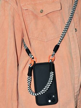 1 套手工编织撞色肩带保护手机壳，软壳适用于 11 12 13 14 15 16 17 Pro Max