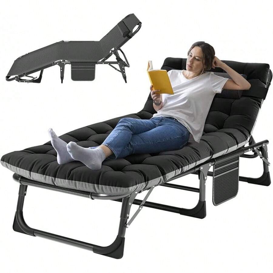 ABORON Oversized XXL Folding Camping Cot W/Mat For Adults, 78" L X 32" W X 18" H, Heavy Duty Outdoor Bed With Carry Bag,1200 D Layer Oxford Travel Camp Cots - 來自烏木 - 查看 1