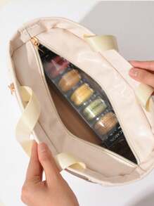 1 pièce grande capacité sac de maquillage simple et multifonctionnel. Fournitures scolaires de voyage, accessoires de voyage, sac de maquillage, sac cosmétique, organiseur de maquillage. Imprimé léopard et chien saucisse. Cadeaux pour femmes