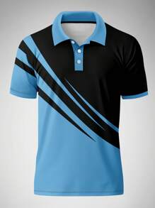 Men's Striped Casual Commuter Short Sleeve Polo Shirt, Spring/Summer - Nhiều màu - Xem 2