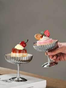 1 件优雅不锈钢冰淇淋杯、甜点杯、布丁慕斯水果沙拉杯、适用于家庭厨房餐厅酒店、厨房用品、餐具配件 - 彩色 - 查看 2