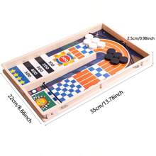 Children's Wooden Flick Chess Board Game, Educational Interactive Parent-Child Toy For Thinking & Training