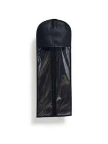 1 Bolsa de almacenamiento para peluca, percha para el cabello con cubierta antipolvo, clip para cabello de peluca con cremallera, bolsa de almacenamiento para peluca, clip colgante para peluca de tela no tejida (sin incluir pelucas) - Negro