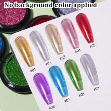 镜面粉 - 激光全息香槟金、奢华金、超光泽金属美甲粉 - 彩色 - 查看 2