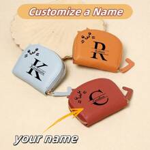 Customized Name Coin Purse, Cat Card Holder For Women, Small And Cute Multi-Card Holder, Advanced Cartoon Coin Purse, Gift For Friends, Children's Day Gift, Christmas Gift, Holiday Gift