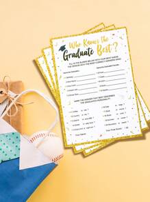 12pcs Graduation Season Game Cards, Who Knows The Graduate Best Party Game Cards, Celebrate Graduation Party Fun Activities, Congratulaions Graduation Party Tabletop Decorations, Graduation Season Games, Graduation Season Gifts