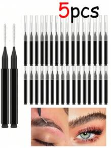 100 piezas Micro cepillo de cejas con tapa, cepillo de laminación de cejas, spoolies para cejas, pestañas, cepillo de cejas y pestañas, herramientas para rellenar, levantar y teñir cejas y pestañas, peine para extensiones