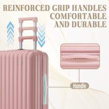 YOGLAD Luggage Sets Three Piece Expandable Lightweight Sturdy Suitcase Sets 360° Spinner Wheels Suitcase ABS Materials Sturdy With TSA Lock (20 24 28 Inch) - 粉色 - 查看 6