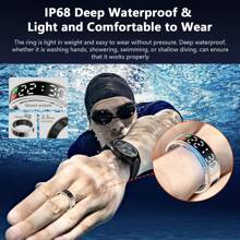 2025 Smart Ring Health Tracker With LED Display Screen - IP68 Waterproof, Bluetooth Fitness Tracker For IOS/Android, Monitors Heart Rate, SpO2, Sleep, Steps And Activity - 銀色 - 查看 8