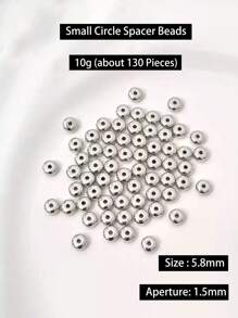 1 paquete (10g) (5g) (20g) Surtido de cuentas espaciadoras de varios estilos - corazón, estrella, formas geométricas, formas asimétricas, cuentas espaciadoras de color plateado para manualidades de collares y pulseras DIY