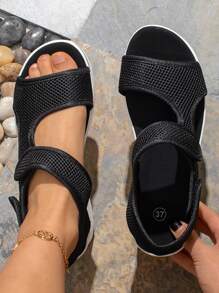 Women's Breathable Mesh Platform Beach Sport Sandals, Suitable For Summer, Ladies Sports Sandals
