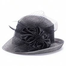 1buc Organza Ribbon Femei Stil Vintage Cloche Church Kentucky Derby Bridal Hat